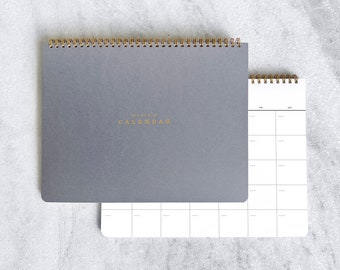 15-month Monthly Calendar | Monthly Planner | Appointment Calendar | letter size, 11"x8.5" | gold wire bound | simple, undated pages