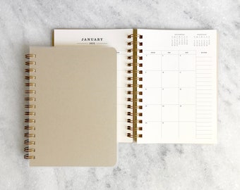2026-2027 Weekly Planner | Monthly Calendar, Gold Binding