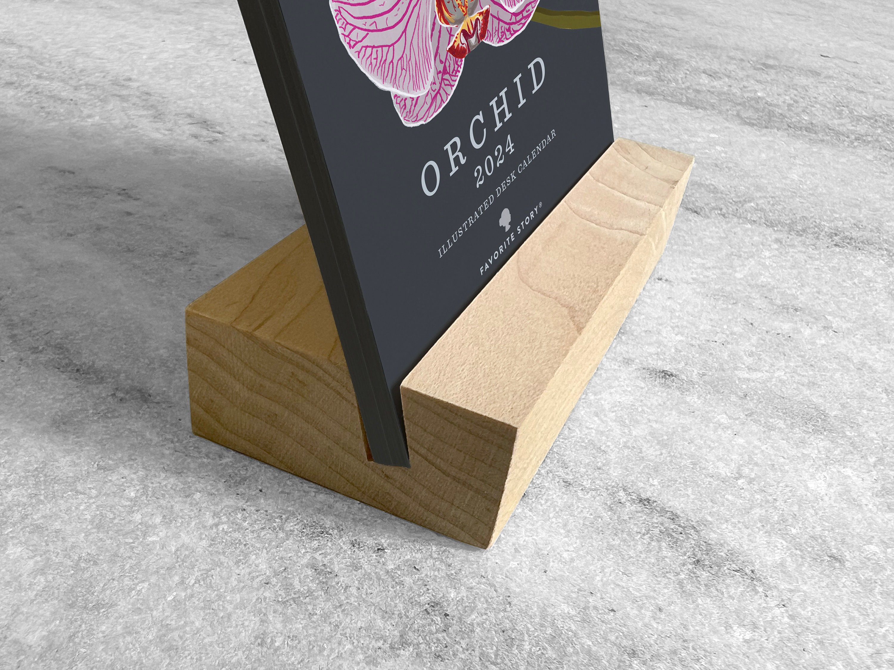 2024 Desk Calendar, Orchid 2024 Calendar with Stand Floral Desk