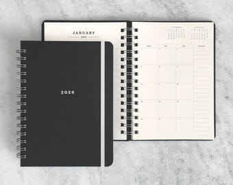 2026-2027 planner | academic planner 2027 | weekly planner | wire bound student planner | daily planner | hardcover Black Hard Cover