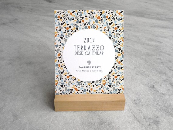 2019 desk calendar terrazzo desk calendar 2019 2019 etsy 2019 2019 calendar