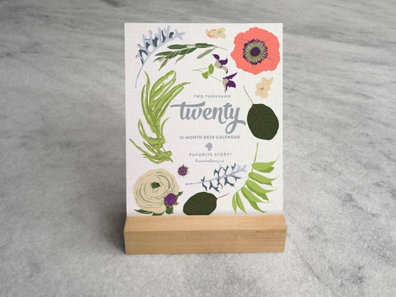 Wildflower Desk Calendar 2020 2020 Desk Calendar 2020 Etsy