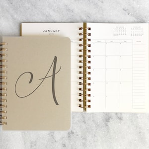 personalized 2025-2026 planner | planner 2025-2026 |  wire-bound custom planner | daily planner | weekly planner |  Kraft Soft Cover