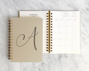 Personalized 2026-2027 Daily Planner: Kraft Soft Cover, Monogrammed