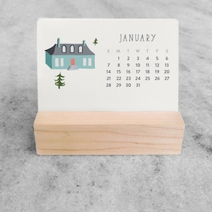 2024 Desk Calendar with Wood Stand Mini Desk Calendar 2024 Flip Calendar Small Desk Calendar stocking stuffer Favorite Story image 3