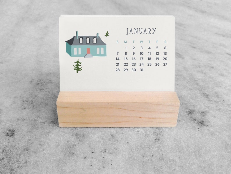 2024 Desk Calendar with Wood Stand Mini Desk Calendar 2024 Flip Calendar Small Desk Calendar stocking stuffer Favorite Story image 3