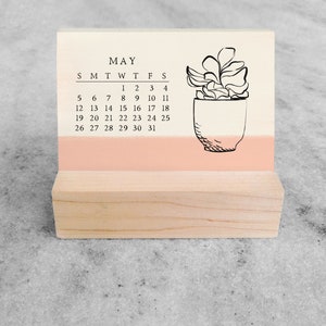 Houseplants 2024 Mini Desk Calendar Small Desk Calendar 2024 Monthly Calendar easel desk calendar, stocking stuffer image 7