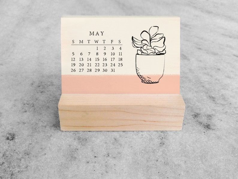 Houseplants 2024 Mini Desk Calendar Small Desk Calendar 2024 Monthly Calendar easel desk calendar, stocking stuffer image 7