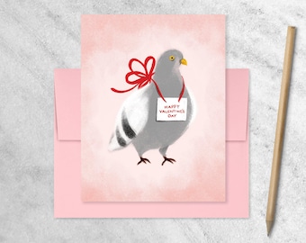 Pigeon Valentine's Day Card | original Illustration