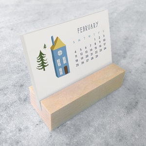 2024 Desk Calendar with Wood Stand Mini Desk Calendar 2024 Flip Calendar Small Desk Calendar stocking stuffer Favorite Story image 4