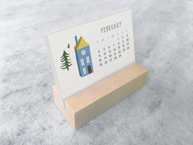 2024 Desk Calendar with Wood Stand Mini Desk Calendar 2024 Flip Calendar Small Desk Calendar stocking stuffer Favorite Story image 4