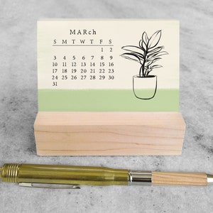 Houseplants 2024 Mini Desk Calendar Small Desk Calendar 2024 Monthly Calendar easel desk calendar, stocking stuffer image 5