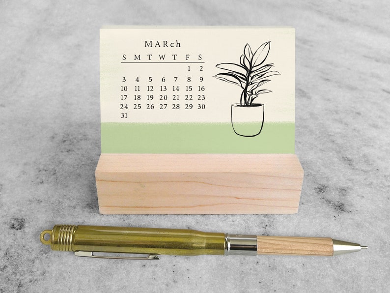 Houseplants 2024 Mini Desk Calendar Small Desk Calendar 2024 Monthly Calendar easel desk calendar, stocking stuffer image 5