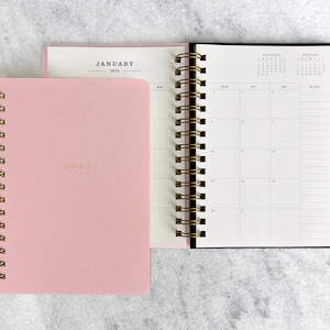 2025-2026 planner | hard cover planner 2025-2026 | weekly planner | wire bound student planner | daily planner | hardcover, Pink