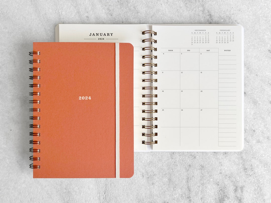 2024 Planner Hard Cover Planner 2024 Weekly Planner Wire Etsy