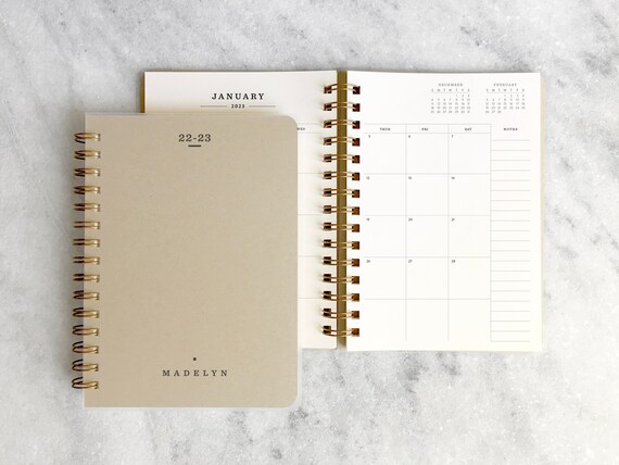 Custom 2022-2023 planner | personalized planner 2022-2023 | weekly planner | wire bound planner |  printed planner |  Kraft Soft Cover