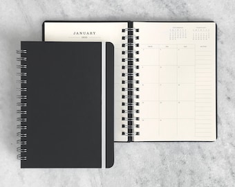 2026-2027 Weekly Planner | Black Hardcover, Wire Bound