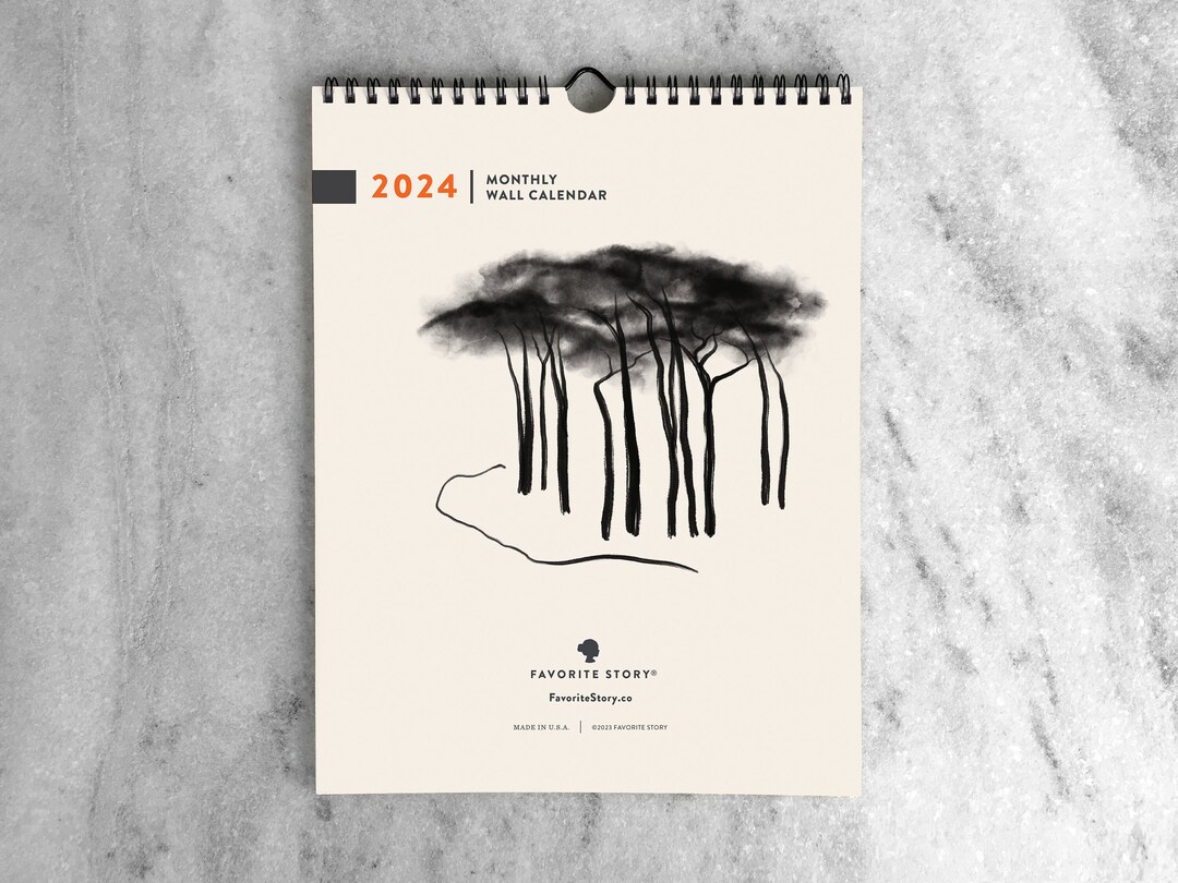 2024 Trees Monthly Calendar Illustrated Wall Calendar 2024 2024 ...