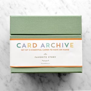 Card Archive | Card Storage Box | Card Organizer | Greeting Card File Box | Collection of 12 Essential Cards