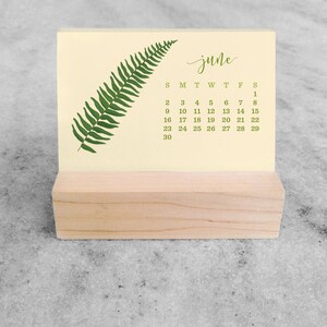 2024 Desk Calendar Mini Desk Calendar 2024 with Wood Stand, Ferns 2024 Calendar, stocking stuffer image 8