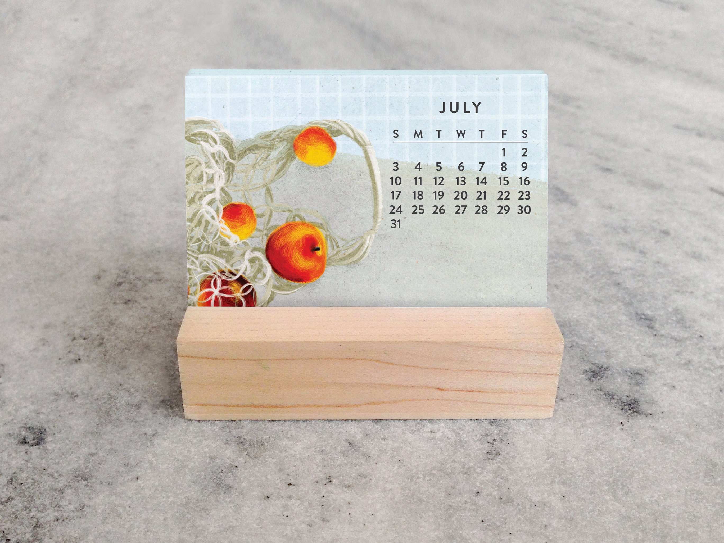2022 Desk Calendar with Wood Stand Mini Desk Calendar 2022 | Etsy