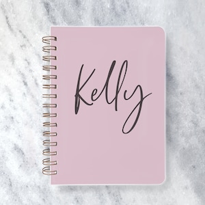 Personalized planner 2025 custom 2024-2025 planner weekly agenda monthly planner daily planner Soft Cover with Script Pink