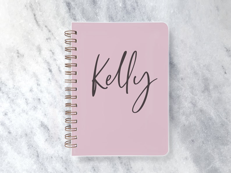 Personalized planner 2025 custom 2024-2025 planner weekly agenda monthly planner daily planner Soft Cover with Script Pink