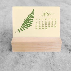 2024 Desk Calendar Mini Desk Calendar 2024 with Wood Stand, Ferns 2024 Calendar, stocking stuffer image 9
