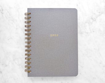 2026-2027 Personalized Bookcloth Planner: Weekly, Monthly - Gray