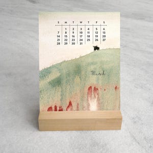 Landscapes Desk Calendar 2027 | 2027 Desk Calendar | 2027 Calendar with wood Stand | Standing Calendar, flip calendar, standard size image 4