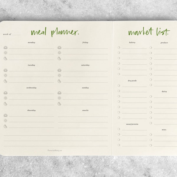 Menu planner | Meal Planner Notepad with Tear-off Grocery List