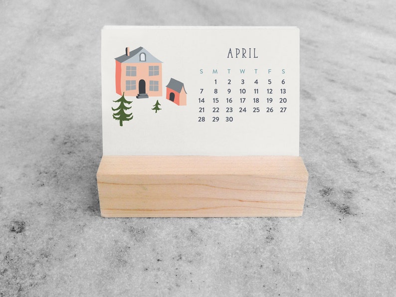 2024 Desk Calendar with Wood Stand Mini Desk Calendar 2024 Flip Calendar Small Desk Calendar stocking stuffer Favorite Story image 6