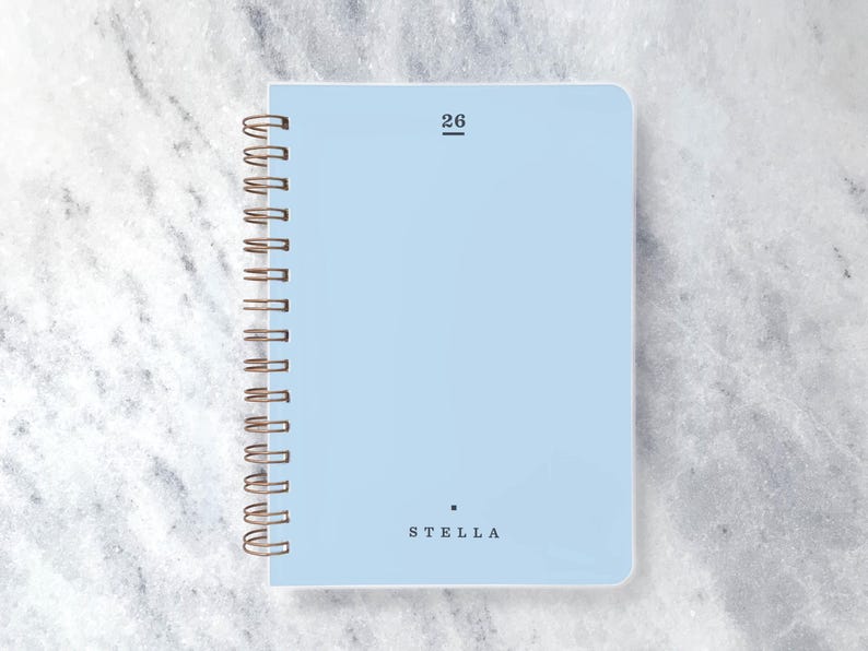 2027 Personalized Wire-Bound Planner | Custom Name, Soft Cover Organizer Sky