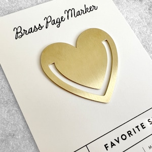 Brass Bookmark | Planner Tabs | Planner Page Marker | Page Holder | Journal Bookmark | Brass Pagemarker | Brass Tabs | Page Flag, Heart