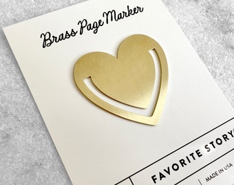 Brass Bookmark | Planner Tabs | Planner Page Marker | Page Holder | Journal Bookmark | Brass Pagemarker | Brass Tabs | Page Flag, Heart