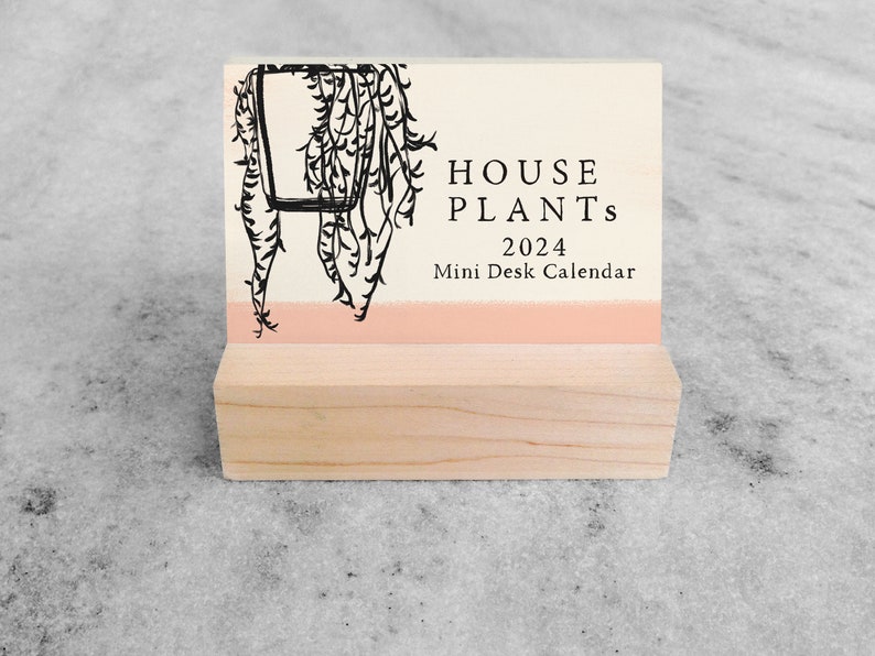 Houseplants 2024 Mini Desk Calendar Small Desk Calendar 2024 Monthly Calendar easel desk calendar, stocking stuffer image 3