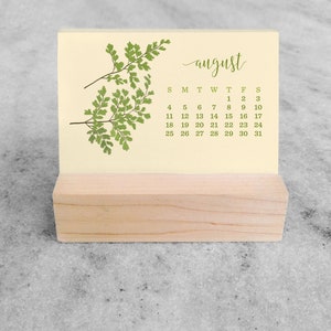 2024 Desk Calendar Mini Desk Calendar 2024 with Wood Stand, Ferns 2024 Calendar, stocking stuffer image 10