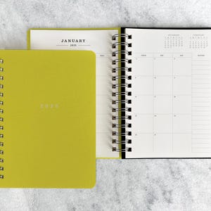 2025-2026 planner | hard cover planner 2025-2026 | weekly planner | wire bound student planner | daily planner | hardcover, Chartreuse