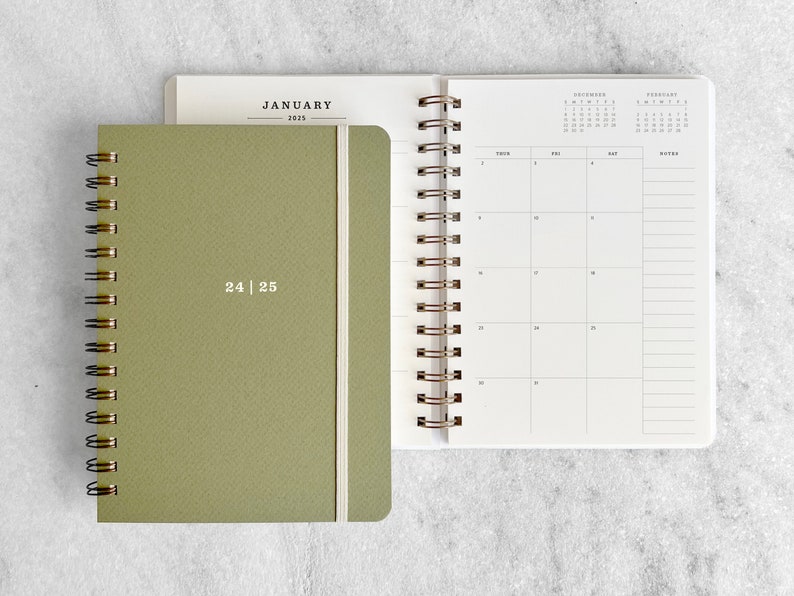 2024-2025 planner hard cover planner 2025 weekly planner wire bound student planner daily planner hardcover, Cypress image 1