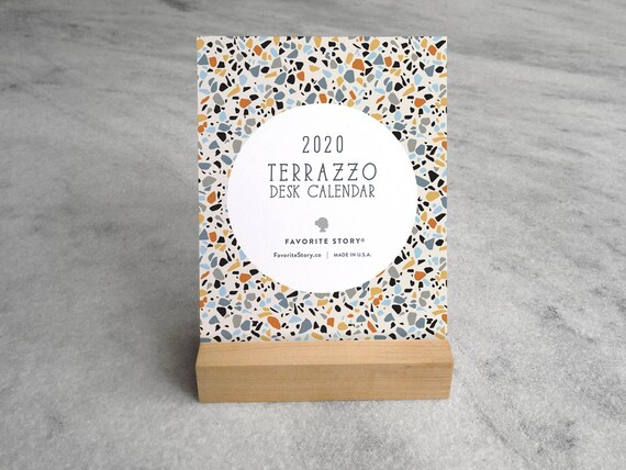 2020 Desk Calendar Terrazzo Desk Calendar 2020 Standard Etsy