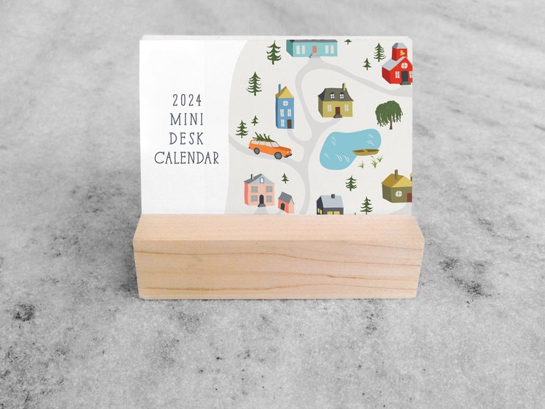2024 Desk Calendar with Wood Stand Mini Desk Calendar 2024 Flip Calendar Small Desk Calendar stocking stuffer Favorite Story image 1