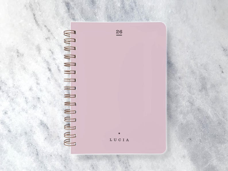 2027 Personalized Wire-Bound Planner | Custom Name, Soft Cover Organizer Rose