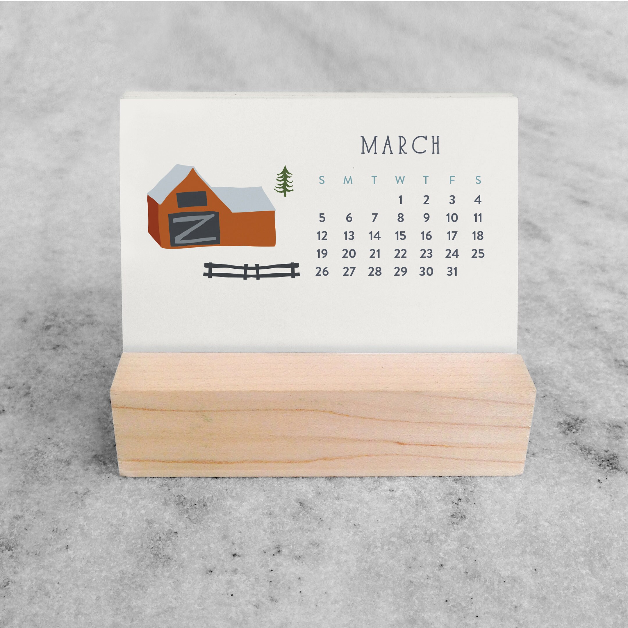 2023 Desk Calendar With Wood Stand Mini Desk Calendar 2023 - Etsy