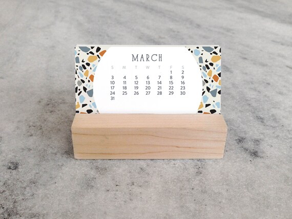 2020 Mini Desk Calendar Terrazzo Mini Desk Calendar 2020 Etsy