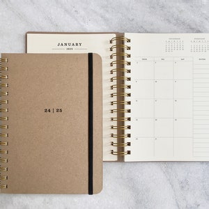 2024-2025 planner | weekly planner 2025 | daily agenda |  personal organizer | monthly planner | datebook | daily planner, kraft planner