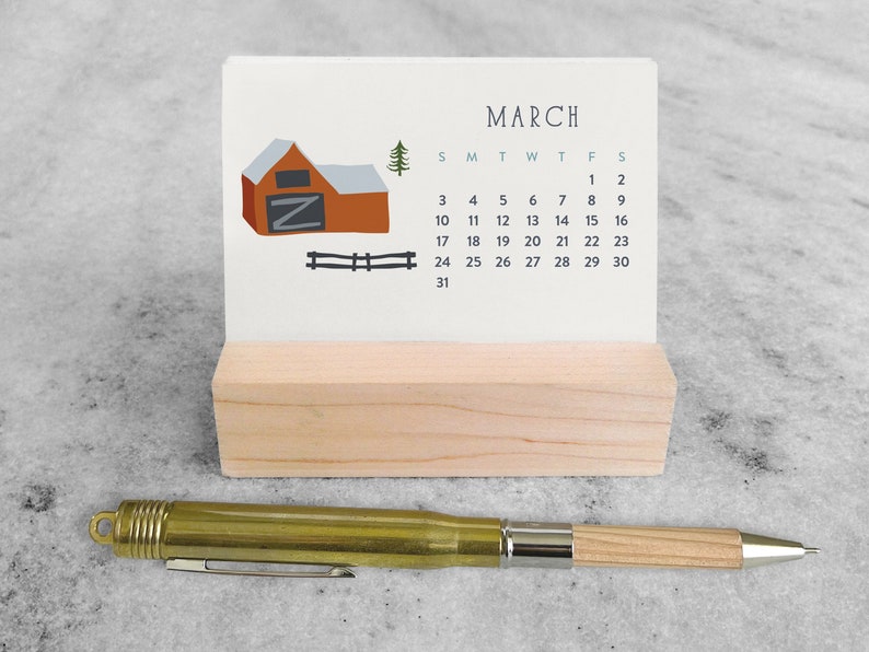 2024 Desk Calendar with Wood Stand Mini Desk Calendar 2024 Flip Calendar Small Desk Calendar stocking stuffer Favorite Story image 5