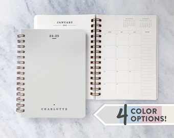 Personalized planner 2025 |  custom 2024-2025 planner | wire-bound planner book | student planner | weekly agenda |  Soft Cover