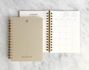 Custom 2026 planner | personalized planner 2026 | weekly planner | wire bound daily planner | monthly planner, Soft Cover Organizer, Agenda