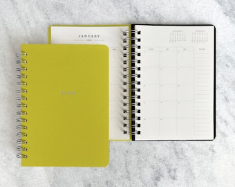 2024-2025 planner | hard cover planner 2025 | weekly planner | wire bound student planner | daily planner | hardcover, Chartreuse