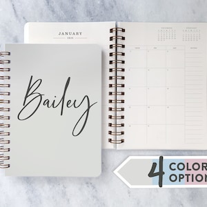 Personalized planner 2025 |  custom 2024-2025 planner | weekly agenda | monthly planner | daily planner | Soft Cover with Script